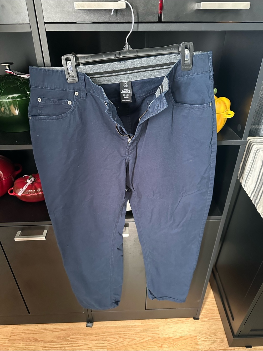 Men's Navy Stretch Casual Pants 38x30